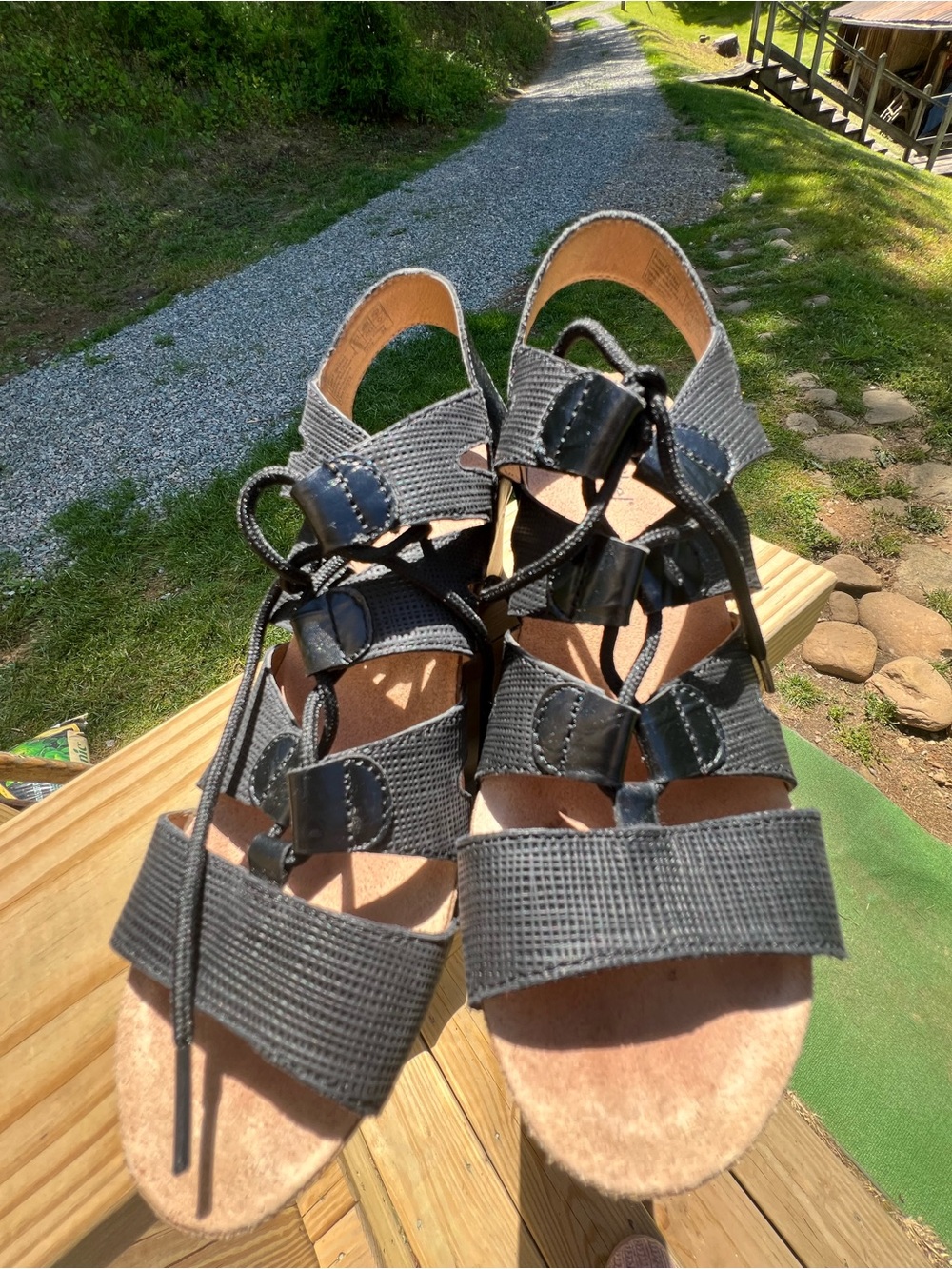 Josef Seibel strappy black gladiator‎ style Heeled sandals size EU 38, US 7.5-8